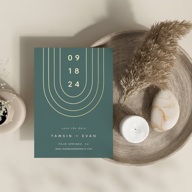 Foil Arch | Moderne Minimal Save the Date Card Folieneinladung (Von Creator hochgeladen)