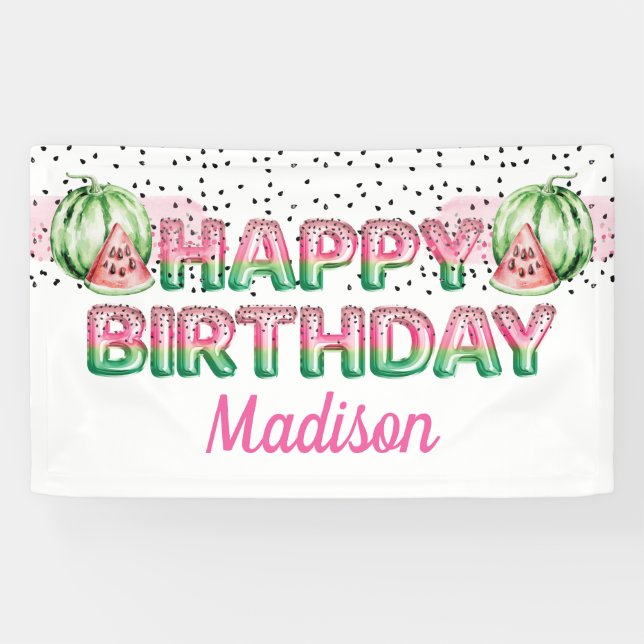 Foil Balloon Letters Melon Personalisiert Geburtst Banner (Horizontal)