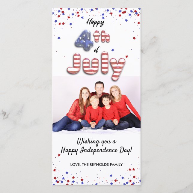 Foil Balloons Stars Streifen am 4. Juli - Fotokart (Vorderseite)