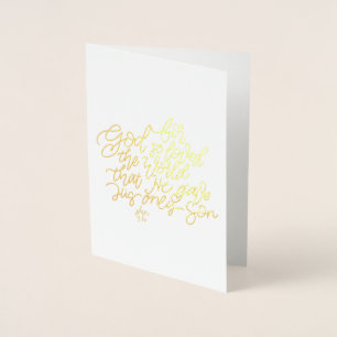 Foil Bible verse card, John 3:16 Folienkarte