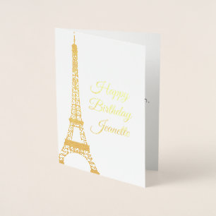 Foil Birthday Card, Happy Birthday Card, Paris Folienkarte