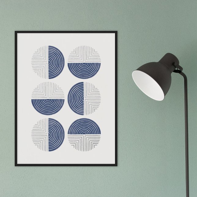 Foil Blue Circle Geometric Art Print Poster (Von Creator hochgeladen)