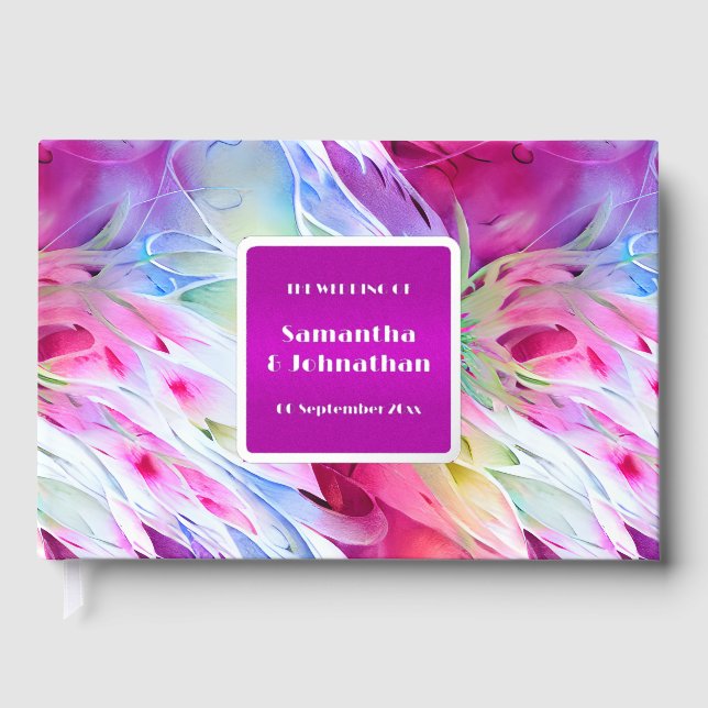 Foil Blume abstraktes Muster Blütensommer Hochzeit Gästebuch (Vorderseite)