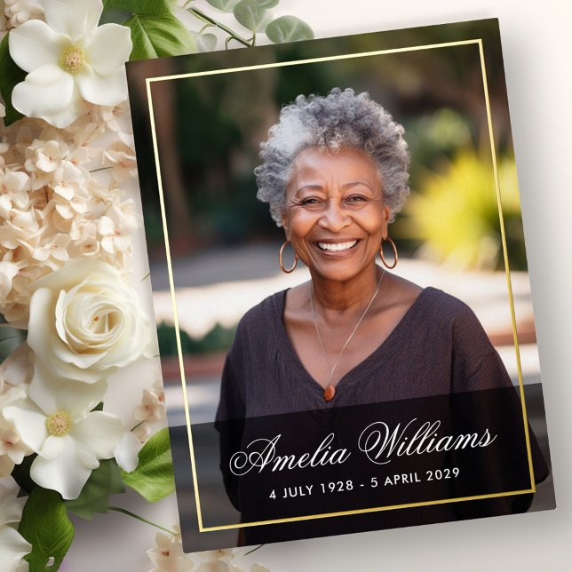 Foil border Foto Beileid danke Karte (Foil border photo sympathy thank you card)