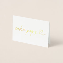 Foil Cake Pops Food Label Wedding Table Card Folienkarte