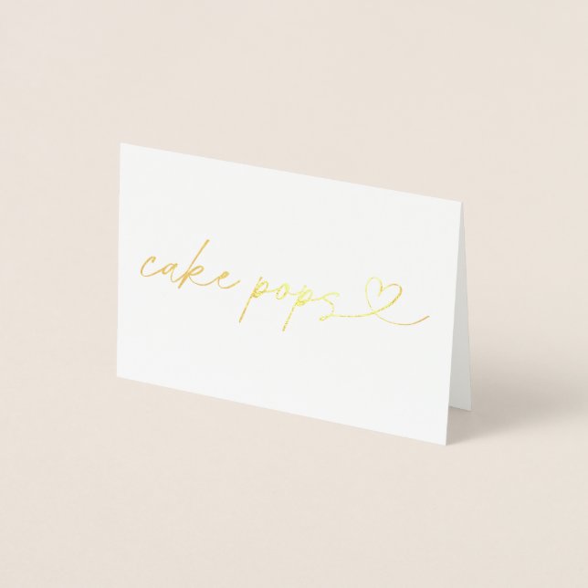 Foil Cake Pops Food Label Wedding Table Card Folienkarte (Vorderseite)