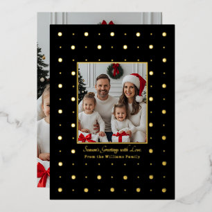Foil Christmas Cards Template 2 Foto Gold Dots Folien Feiertagskarte