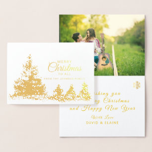 Foil Christmas Foto Card mit Bäumen Folienkarte