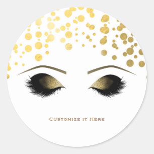 Foil Confetti Dots Gold Makeup Eyelashes Glam Runder Aufkleber