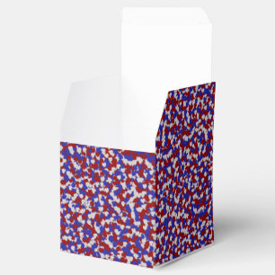Foil Confetti Hearts, Patriotic-FAVOR BOX, quadrat Geschenkschachtel