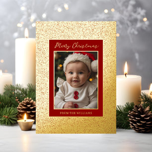 Foil Custom Baby First Christmas Card Holiday Luxe Folien Feiertagskarte