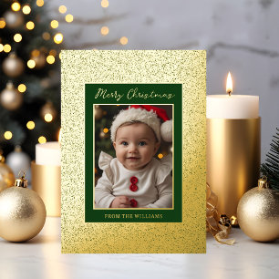 Foil Custom Baby First Christmas Card Holiday Luxe Folien Feiertagskarte