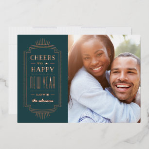 Foil Deko New Year's Holiday Card - Aquamarin Folieneinladung