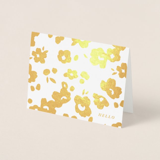Foil Delicate Positions Floral Folded Stationery C Folienkarte (Vorderseite)