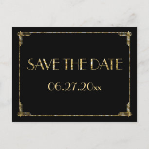 Foil della Golena Save the Date Postkarten Schwarz
