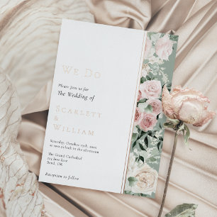 FOIL Dusty Rose Gold Sage Vintage Wir heiraten Folieneinladung