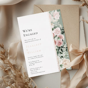 FOIL Dusty Rose Gold Sage Vintage Wir sind verlobt Folieneinladung