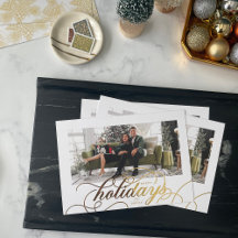 Foil Elegant Blühe formales Script Holiday Foto