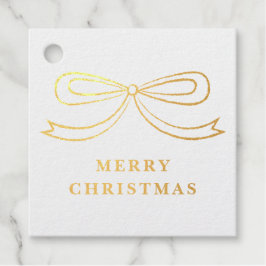 Foil Elegant Modern Christmas Bow Holiday Gift Tag