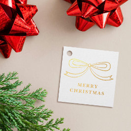 Foil Elegant Modern Christmas Bow Holiday Gift Tag
