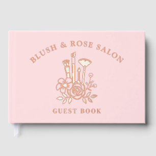 Foil Elegante Blumenstrauß Rosa Makeup Business Gästebuch