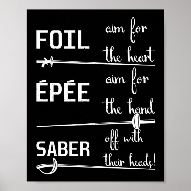 Foil Epee Säbel Definition Fencing Poster (Vorne)