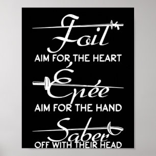 Foil Epee Säbel Fencing Sword Definition Fencer Poster