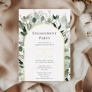 FOIL Eukalyptus Greenerity Gold Engagement Party Folieneinladung