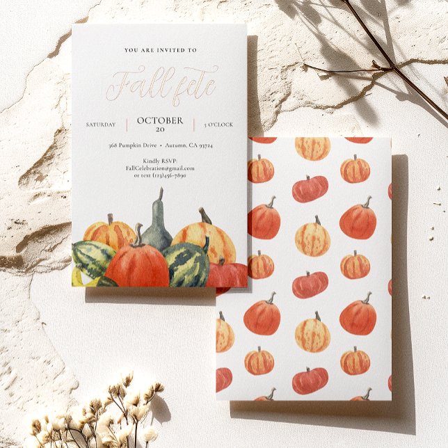 Foil Fall Fete Herbst Party Farbenfrohe Pumpkins F Folieneinladung (Von Creator hochgeladen)