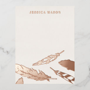 Foil Feathers Zeichnend Stationery Note Card - Bro Folie Einladungspostkarte