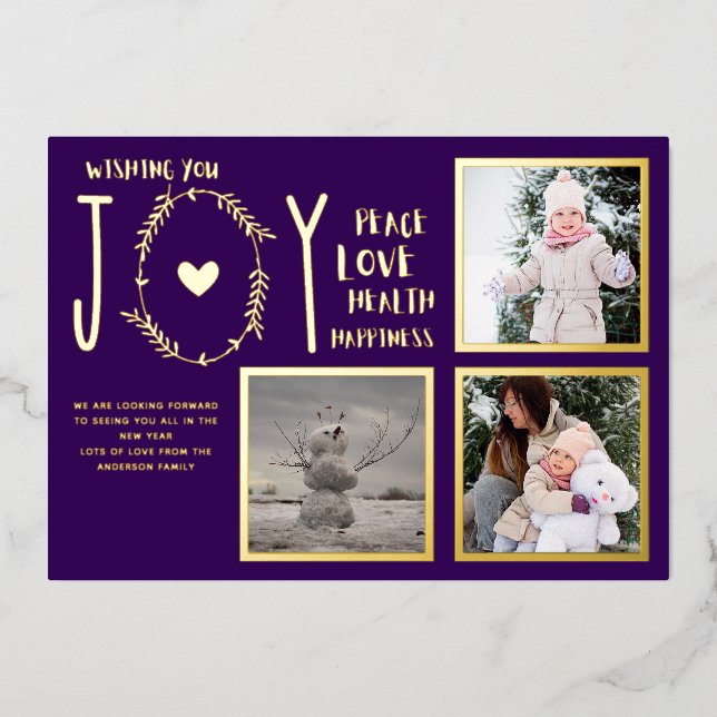 Foil FOTO CHRISTMAS FERIEN NEUES JAHR 2022 2023 Folieneinladung (Vorderseite)