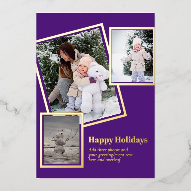 Foil FOTO CHRISTMAS FERIEN NEUES JAHR 2022 2023 Folieneinladung (Vorderseite)