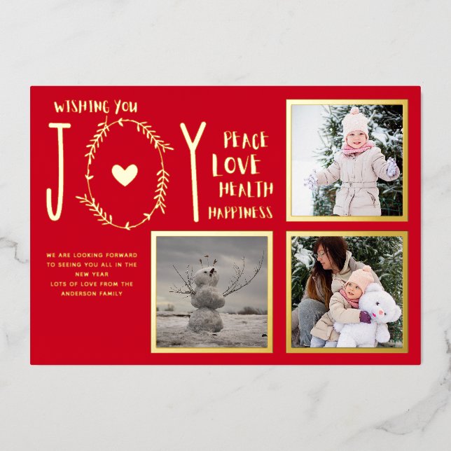 Foil FOTO CHRISTMAS FERIEN NEUES JAHR 2022 2023 Folieneinladung (Vorderseite)