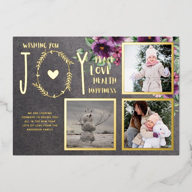 Foil FOTO CHRISTMAS FERIEN NEUES JAHR 2022 2023 Folieneinladung (Vorderseite)