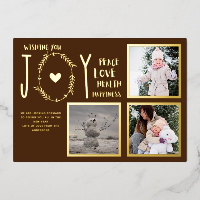 Foil FOTO CHRISTMAS FERIEN NEUES JAHR 2022 2023 Folieneinladung (Vorderseite)