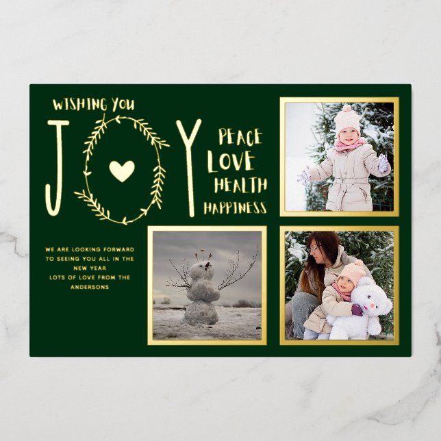 Foil FOTO CHRISTMAS FERIEN NEUES JAHR 2022 2023 Folieneinladung (Vorderseite)