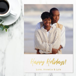 Foil Foto Weihnachtskarte | Happy Holiday Folien Feiertagskarte