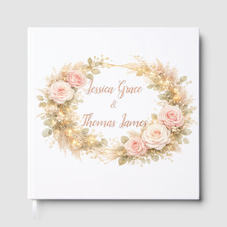 Foil Gästebuch Sanfte rosa Rosen