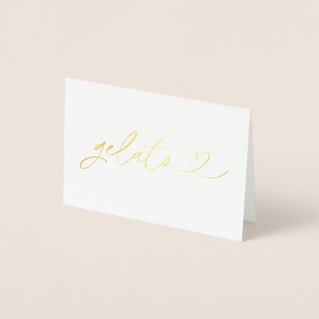 Foil Gelato Food Label Wedding Table Card Folienkarte (Vorderseite)