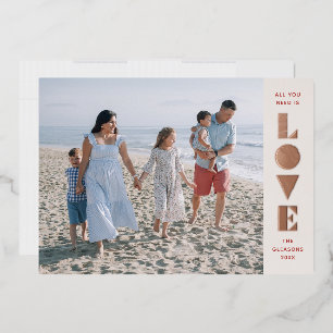 Foil Geo Liebe Valentine's Day Foto Card - Rot Folien Feiertagskarte