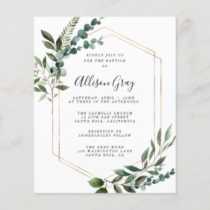 Foil Gerahmt Floral Baptisse   Flyer Haushalt