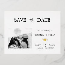 Foil Gilded Romantic Simple Black&White Foto