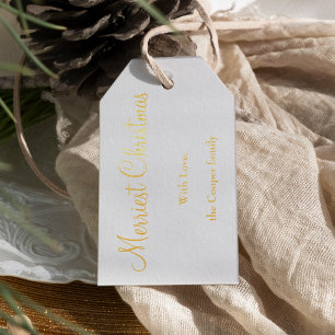 FOIL Gold Elegante Minimalistisch Merriest Weihnac Geschenkanhänger