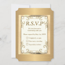 Foil-Gold-Silver-Brass RSVP-Karte Einladung