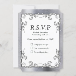 Foil-Gold-Silver-Brass RSVP-Karte Einladung
