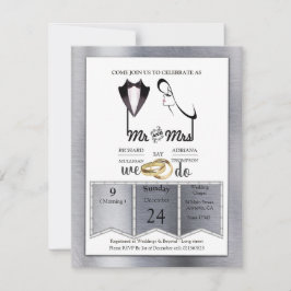 Foil-Gold-Silver-Brass Trendy Wedding Einladung
