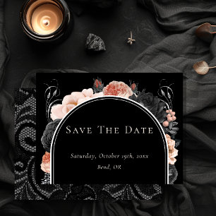 FOIL Gothic Vintage Wedding Save the Date Card Folie Einladungspostkarte