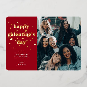 Foil Happy Galentine's Day + Herz Foto Card Folien Feiertagskarte