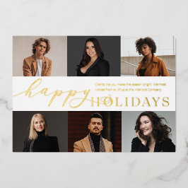 Foil Happy Holidays 6 Foto Business Holiday Card Folien Feiertagskarte