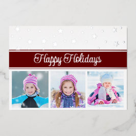 Foil Happy Holidays Fotos and Stars Folien Feiertagskarte